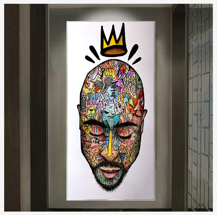 

Постеры и принты 2PAC, уличное искусство, картина для гостиной, домашний декор, граффити, искусство на холсте, настенное искусство, абстрактны...