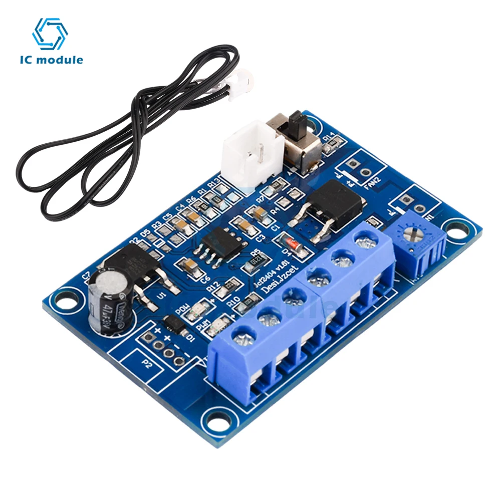 

DC 12V 24V 2A 4A Fan temperature control 2/3/4 cable Chassis fan speed regulation module PWM Thermostat Speed governor