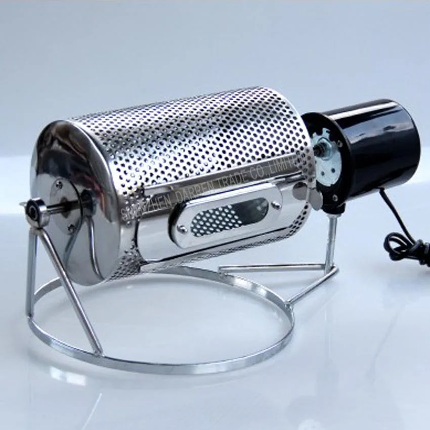 1pc Electric Stainless Steel Coffee Roaster Glass Window Machine Tool&BBQ For Home Use drum-type Work