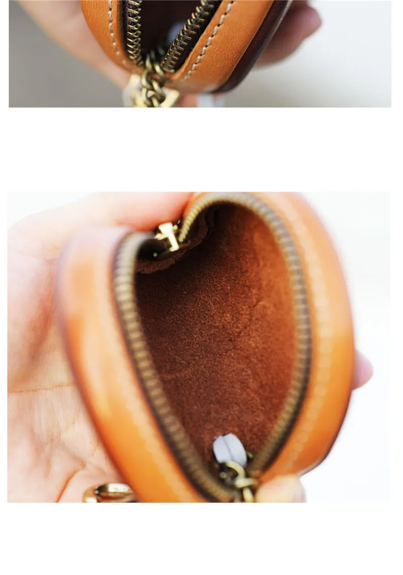 Simple vintage high-quality first layer cowhide men's women's small coin purse luxury organizer genuine leather mini storage bag