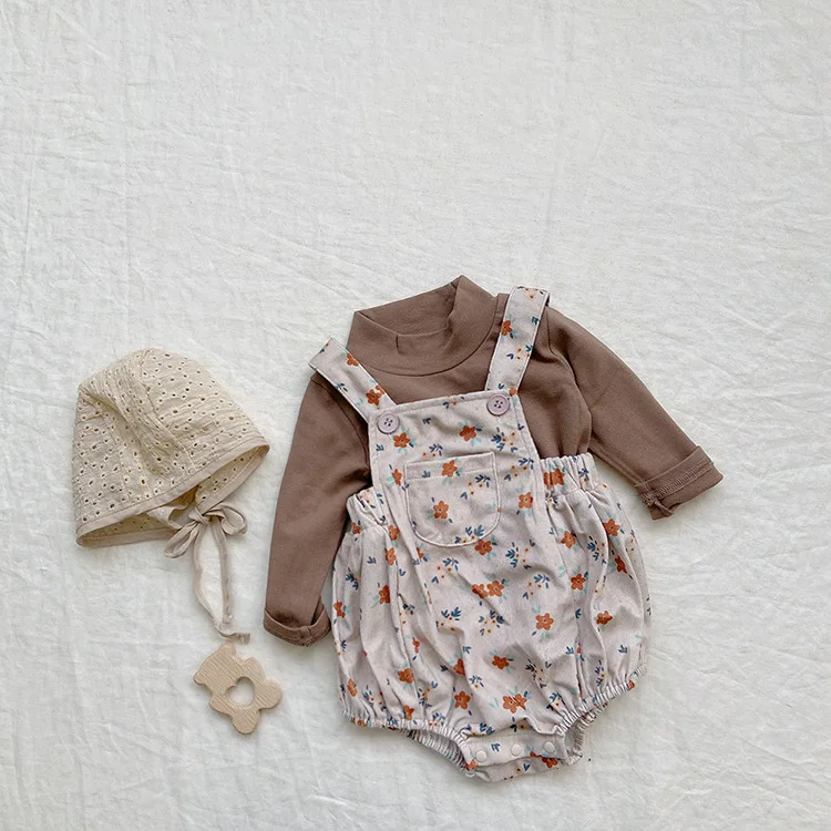 RiniLucia Baby Romper Sleeveless Autumn Toddler Girls Boys Jumpsuit Cotton Newborn Baby Kids Clothing Print One Piece Overall
