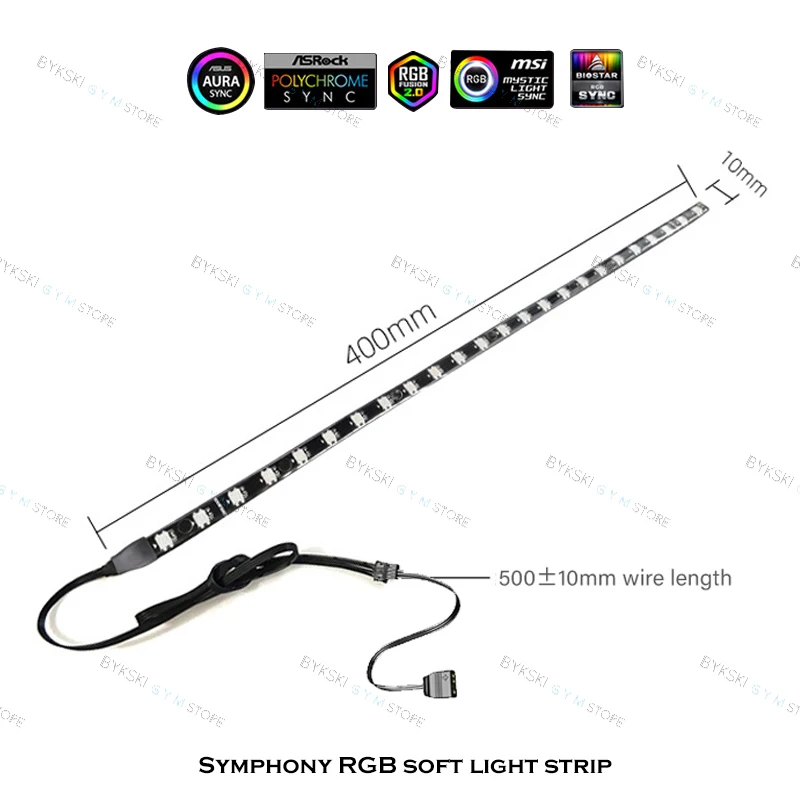 Светодиодная лента RGB 40 см гибкая мягкая лампа для ПК чехол с магнитным присосом 5