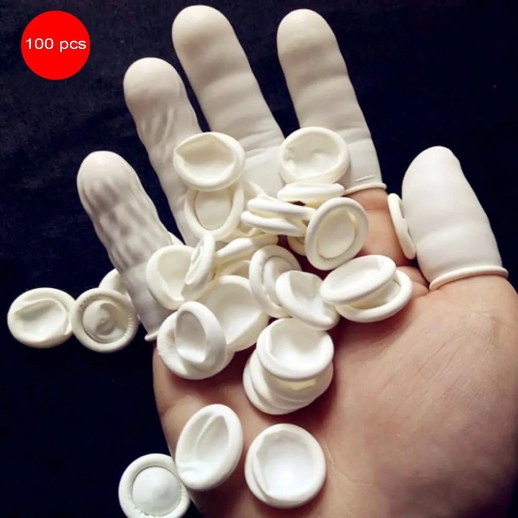 

100Pcs/lot Plastic Latex Finger Gloves Manicure Tools Nail Salon Equipment Nail Practice Hand Protector Cots