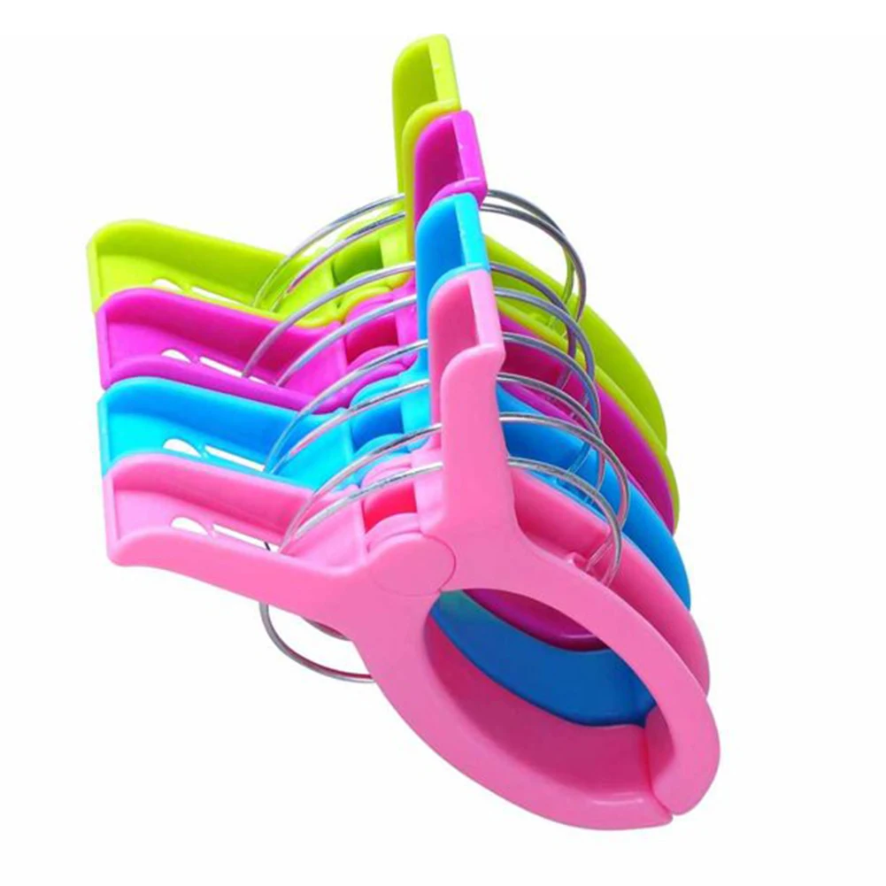 

8pcs Plastic For Beach Chairs Towel Clip Travel Quilt Hanging Cruise Pool Loungers Assorted Color Clothes Peg Windproof Home