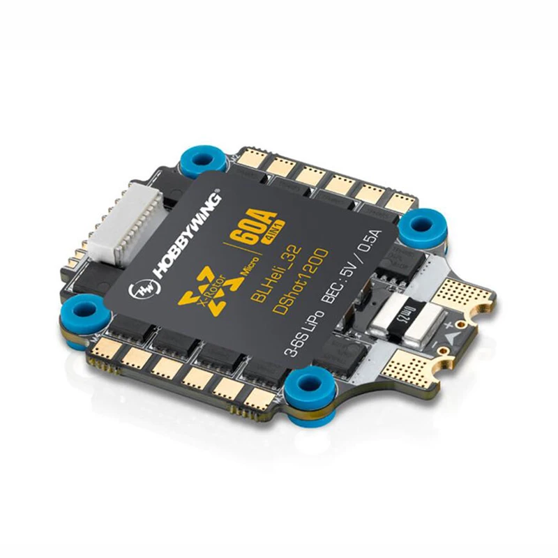 

HobbyWing XRotor Micro 60A 3-6S blheli _ 32 DSHOT1200 4 в 1 бесщеточный ESC для радиоуправляемого дрона FPV Фристайл 30.5x30.5mm
