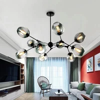 nordic metal led ceiling chandelier living room dining room kitchen indoor ball glass light modern decorative lamps