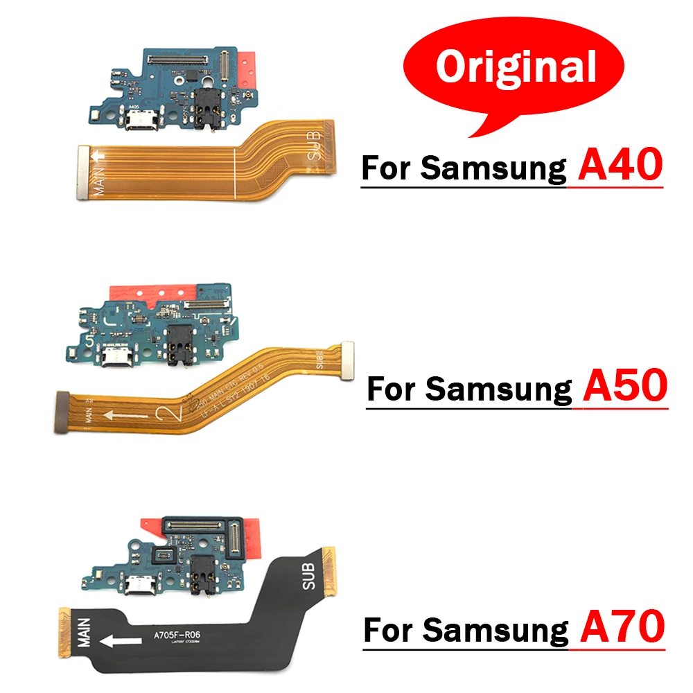 Новинка Зарядное устройство USB основной материнской платы гибкий кабель для Samsung Galaxy A10 A20 A30 A40 A50 A70 A10S A20S док-разъем плата