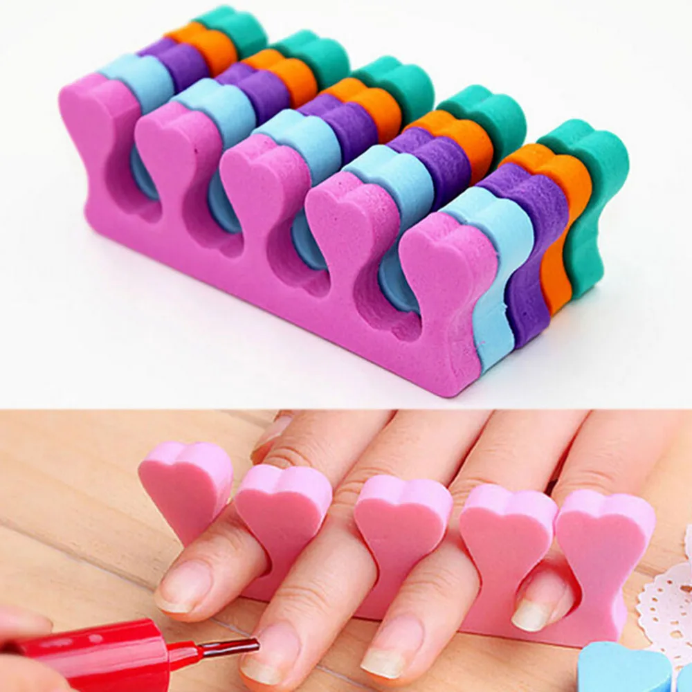 

10x Soft Sponge Foam Finger Toe Separator Nail Art Salon Pedicure Manicure Tool
