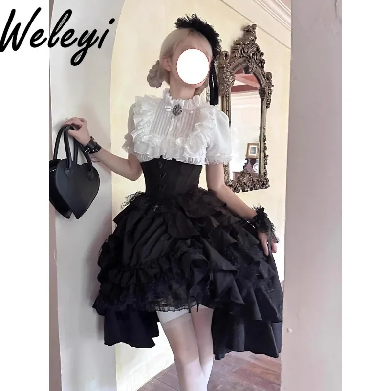 Рождественский костюм Jirai Kei в темном готическом стиле Ropa De Mujer 2025 г. модный