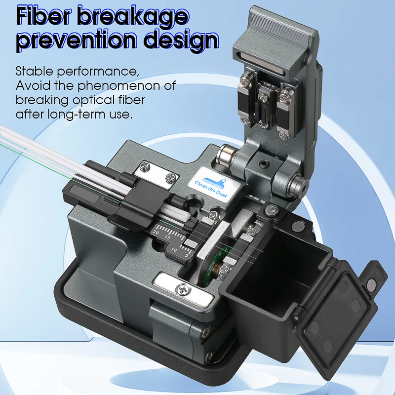 AUA-X3 High Precision Fiber Cleaver FTTH Cable Fiber Optic Cutting Knife Tools Cutter Three-in-one Clamp Slot 24 Surface Blade
