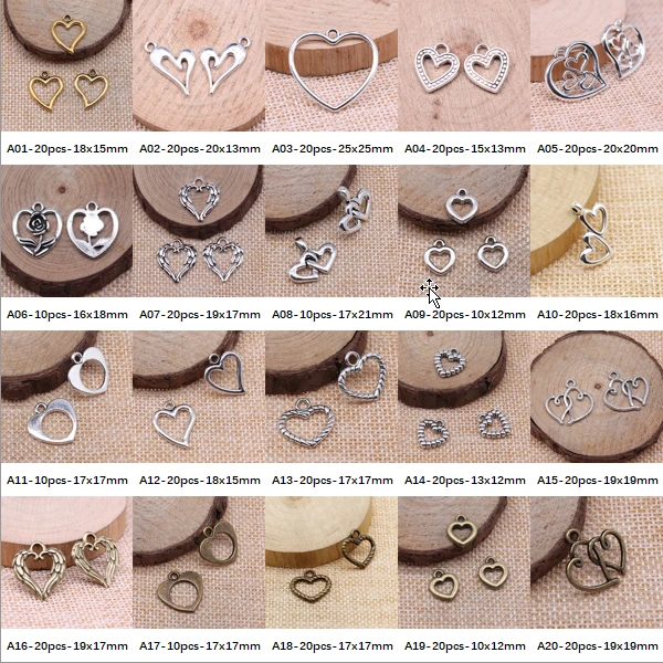 

New Arrival Hollow Double Peach Heart Charms For Jewelry Making Gifts For Women