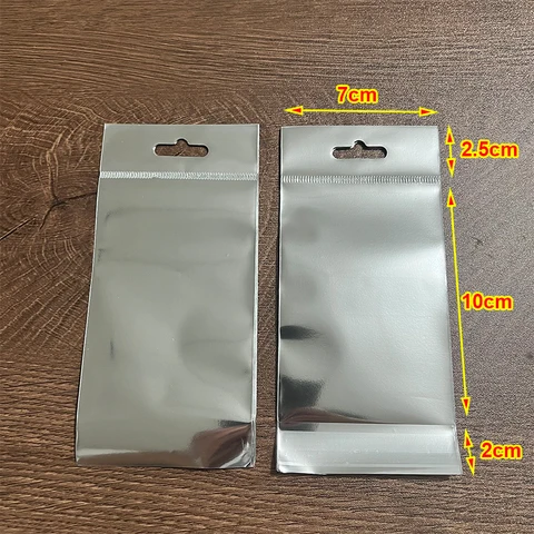 Yidensy серебристые пластиковые самозапечатывающиеся сумки для украшений
