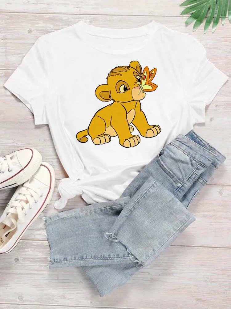 Футболка женская с мультяшным принтом Король Лев |