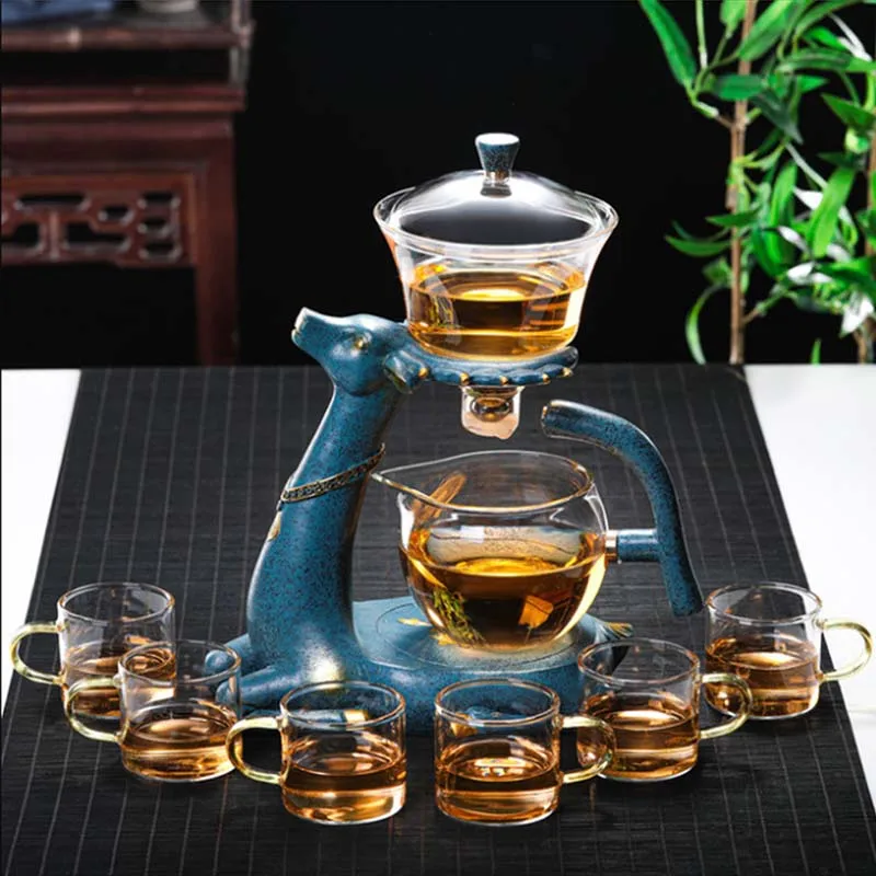 

High Borosilicate Glass Teapot Turkish Drip Pot Infuser Tea Coffee Pot Heat-resistant Glass Teapot With Base Puer Kettle