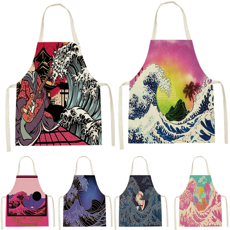 

WQL2484 Kitchen Aprons for Women Linen Bibs Household Cleaning Apron Home Waterproof Chefs Cooking Baking Apron for Child