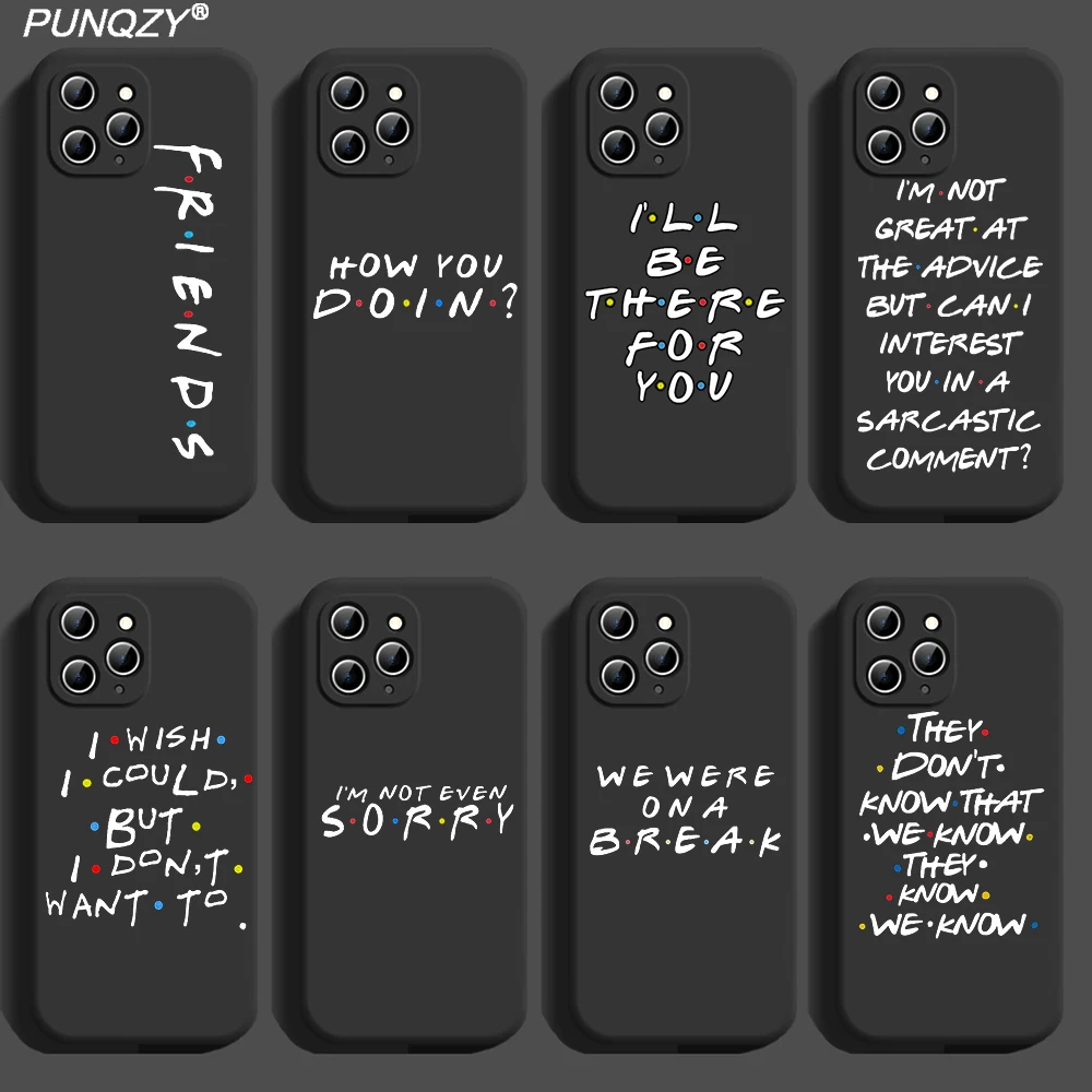

PUNQZY Coffee Friends TV Show Customer High Quality Phone Case For iPhone 13 12 PRO MAX 6S 8 7S Plus X 11 PRO XR XS Matte Cover