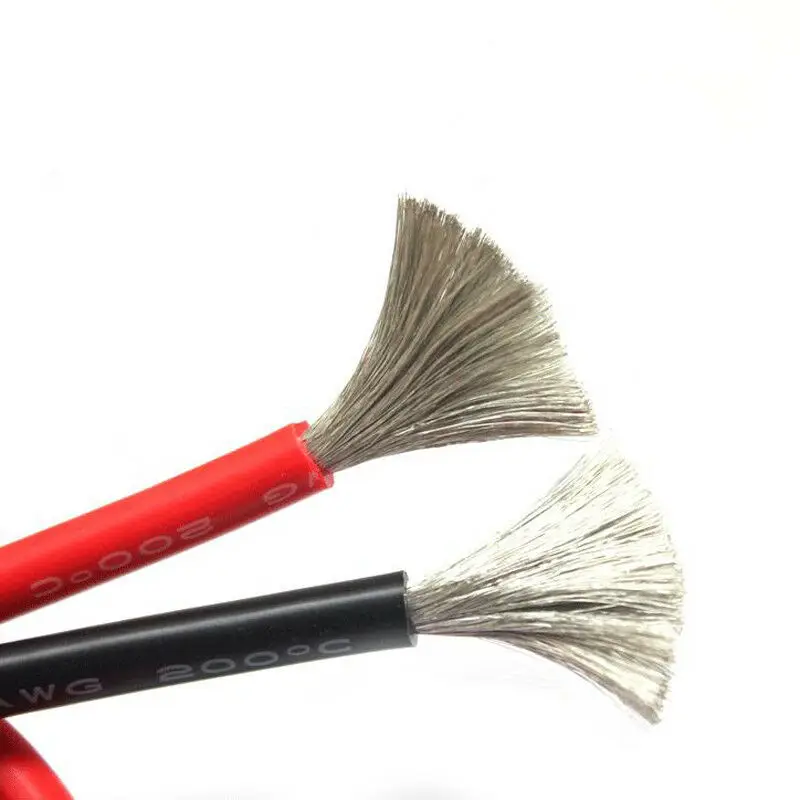 1/5/10Meters Heat-resistant Soft Electrical Silicone Wire Cable 8 10 14 16 18 20 22 24 26 28 30 AWG Red and Black White |