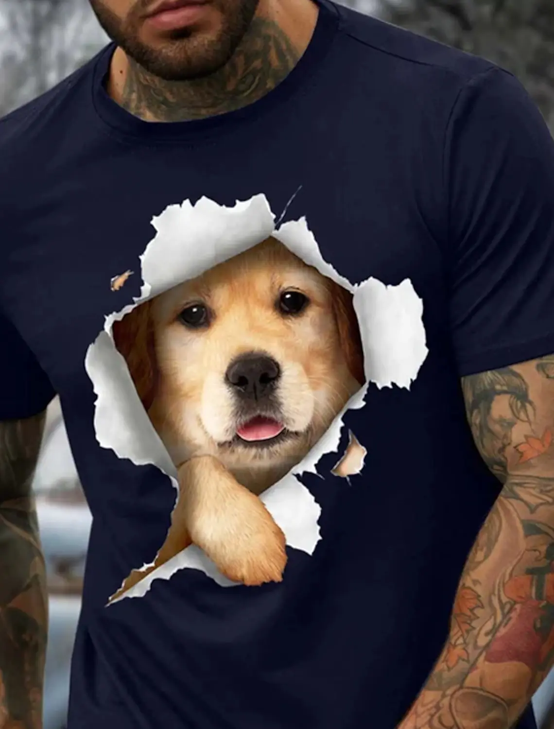 

Men's Animal T-shirt Fashion 3d Printed T Shirt Funny Dog Pattern Short-sleeved Oversized Streetwear Summer Casual Polyester Top