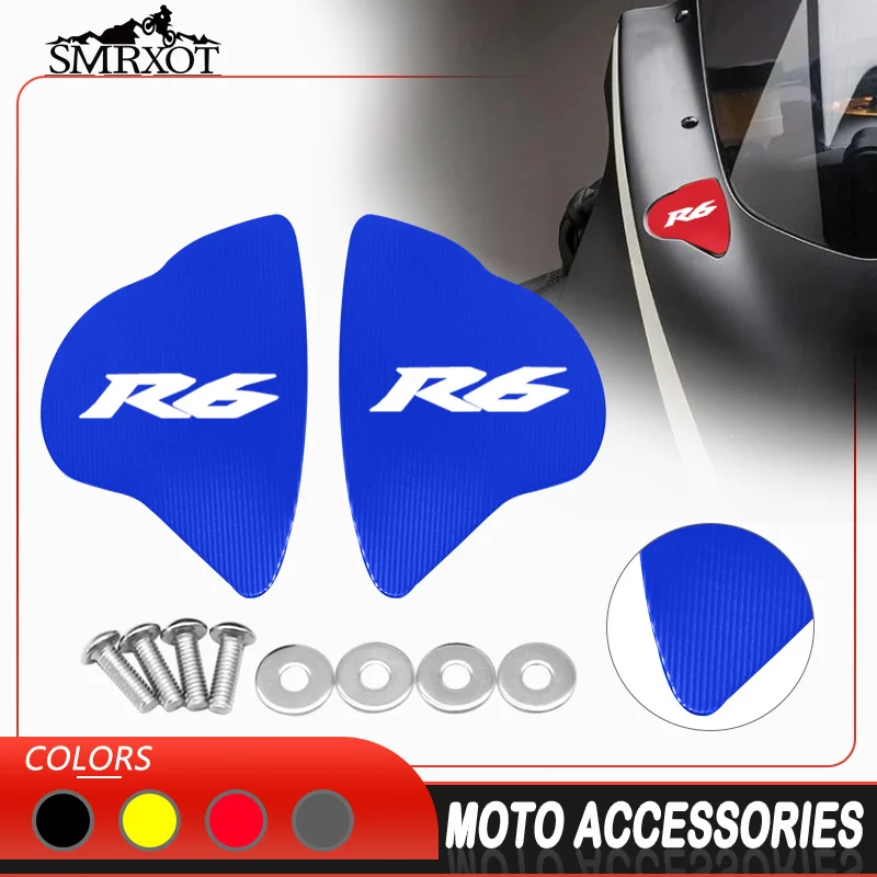 

Motorcycle Accessories For YAMAHA R6 r6 2017-2023 2024 Mirror Hole Cover Windscreen Driven Mirror Eliminators Cap YZF-R6 LOGO