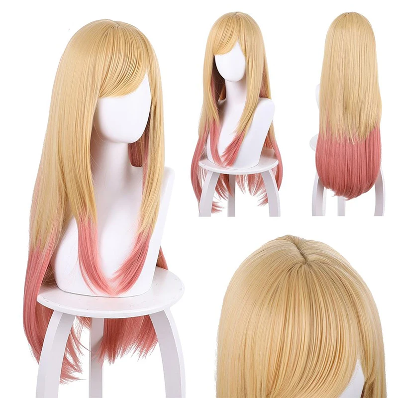 

Anime My Dress-Up Darling Marin Kitagawa/ Noragami, Kofuku Ebisu Cosplay Wig Yellow Gradient 85cm Long Straight Hair Kawaii Cute