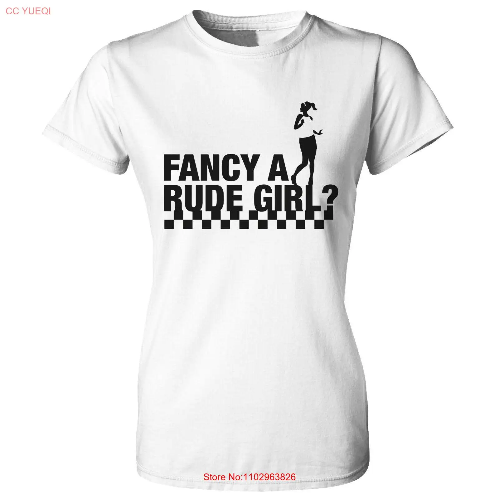 Женская футболка среднего размера Fancy A Rude Girl Ska 2-цветная специальные предложения