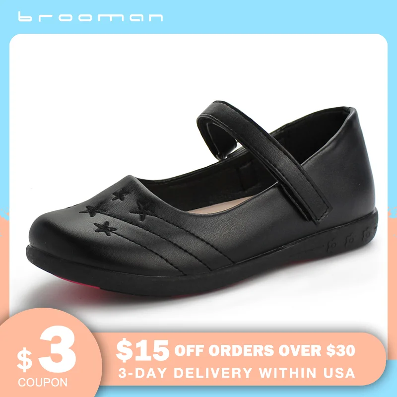 

brooman Girl's Strap School Uniform Dress Shoe Mary Jane Flats Lightweight Comfortable Party Shoes (Toddler/Little Kid)