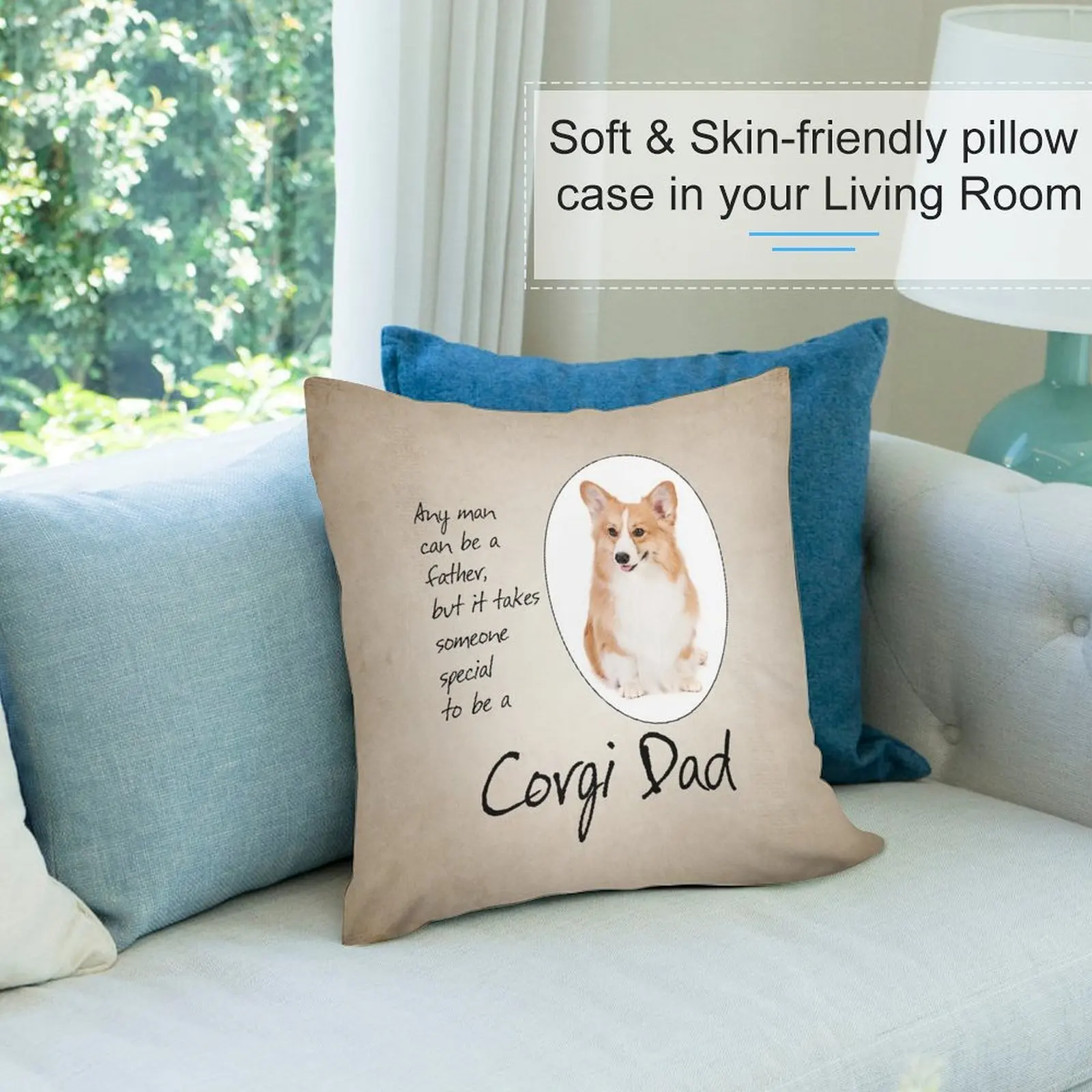 Подушка для дивана Corgi Dad подушка наволочка