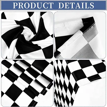 30cm*275cm Black White Checkered Table Runner Polyester Racing Theme Party Table Decor Soccer Goal Cup Wedding Table Runners 6