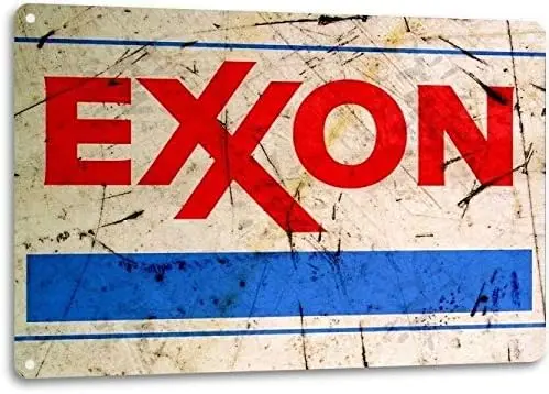 Exxon Gasolne Vntage Look Гаражный мотор Ретро Rtc Настенный декор Металл Tn Sgn 8X12n