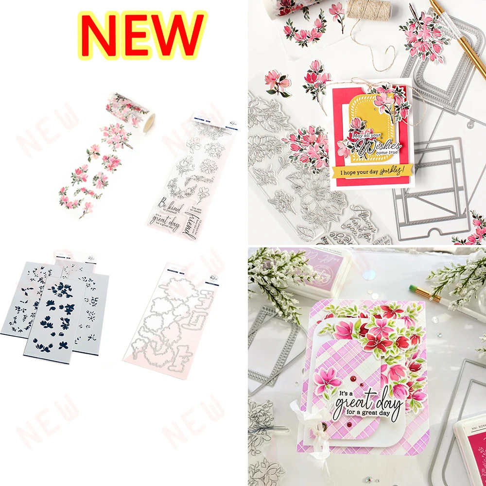 ARTISTIC MAGNOLIAS Metal Cutting for DIY Scrapbooking Crafts Dies Cut Stencils Stamps Gift Maker Photo Album Template Handmade