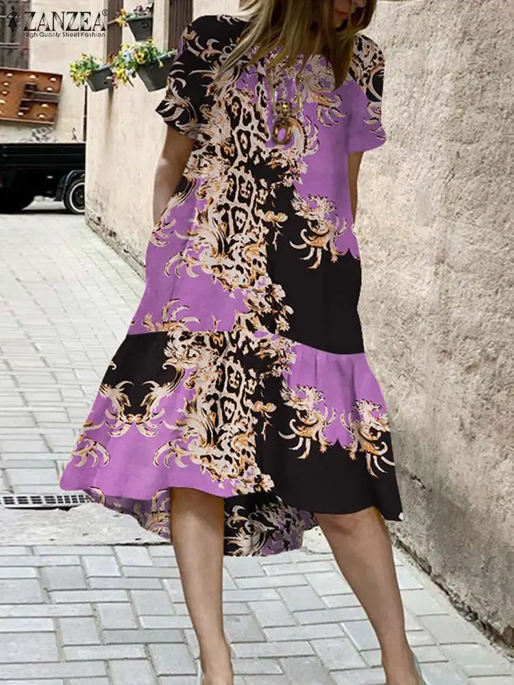 

Повседневные праздничные платья с высоким и низким вырезом, женские пляжные раздражающие платья 2022, летнее элегантное женское платье миди ...