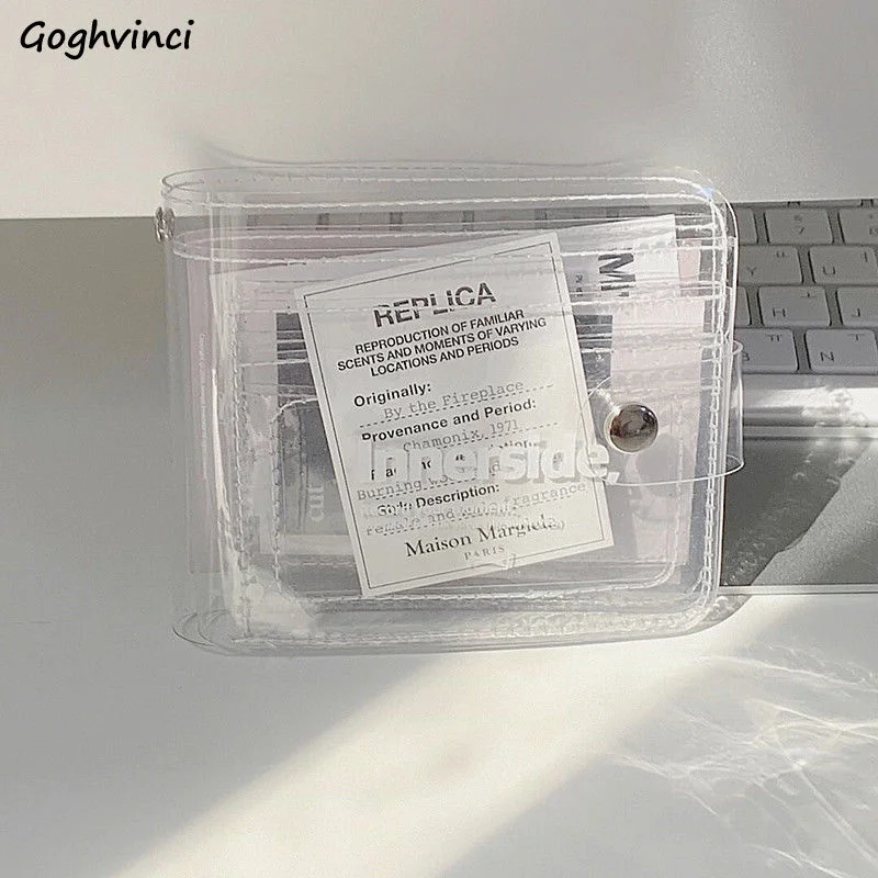 

Transparent Wallets Fashion Ins Short Money Bag Cards Holder Coin Folding Clear Wallet Portable Student Korean Ulzzang Purse New