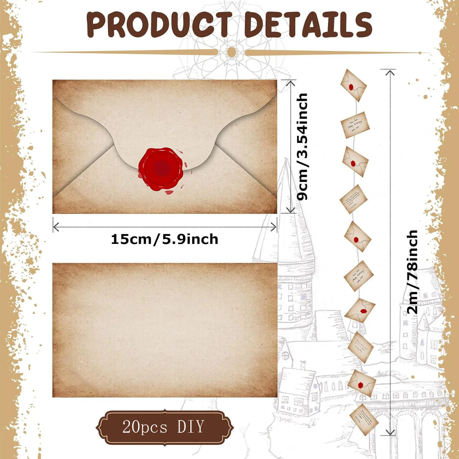 

Баннер с письмами-приемниками волшебников на Хэллоуин