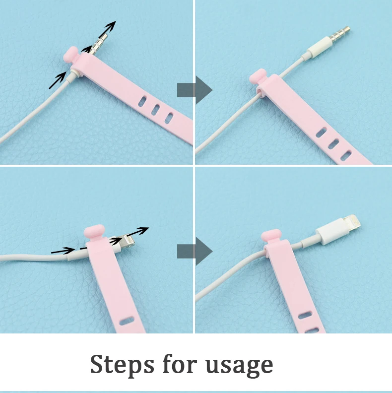 5 шт. силиконовые многоразовые USB-кабели для наушников | Строительство и ремонт
