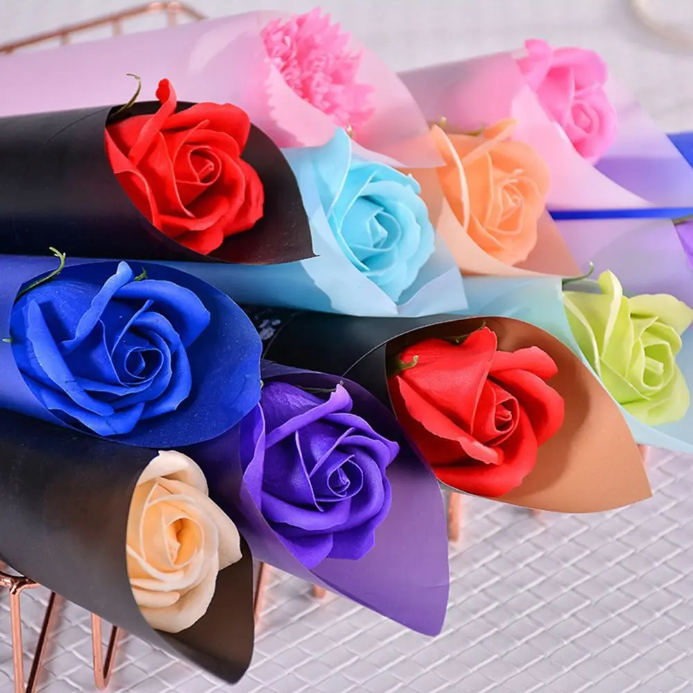 

Birthday Party Wedding Single Stem Romantic Soap Rose Bouquet Home Decorations Artificial Rose Flowers Valentine's Day
