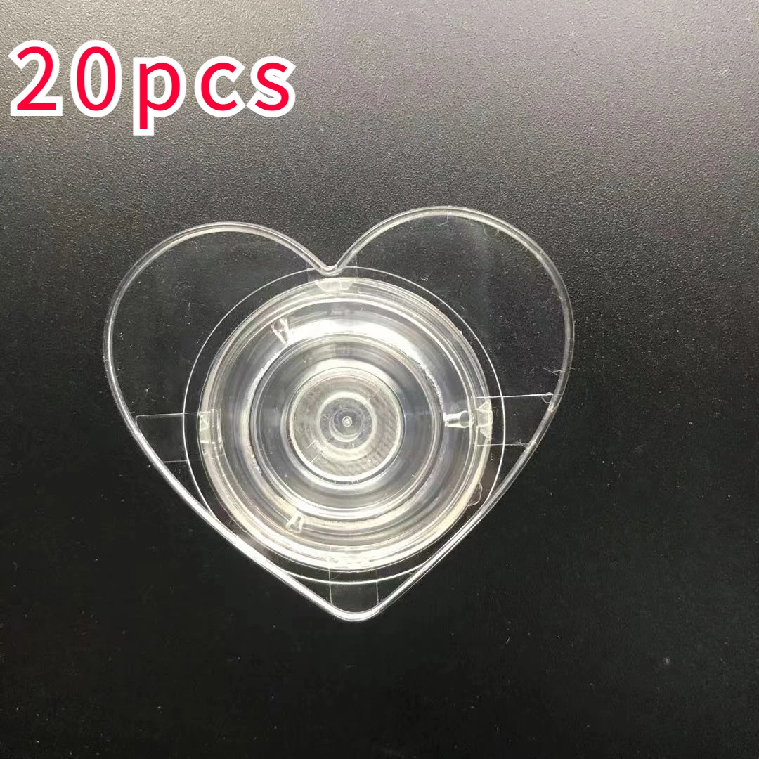 

20pcs Bulk Collapsible Transparent Blank Heart Shape Mobile Phone Stand Grips Holder With Groove for Phones
