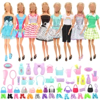 barwa doll clothe kid toy 56 pieces5 fashion skirts23 washing accessories8 living accessories10 shoes10 bags 11 5inch doll