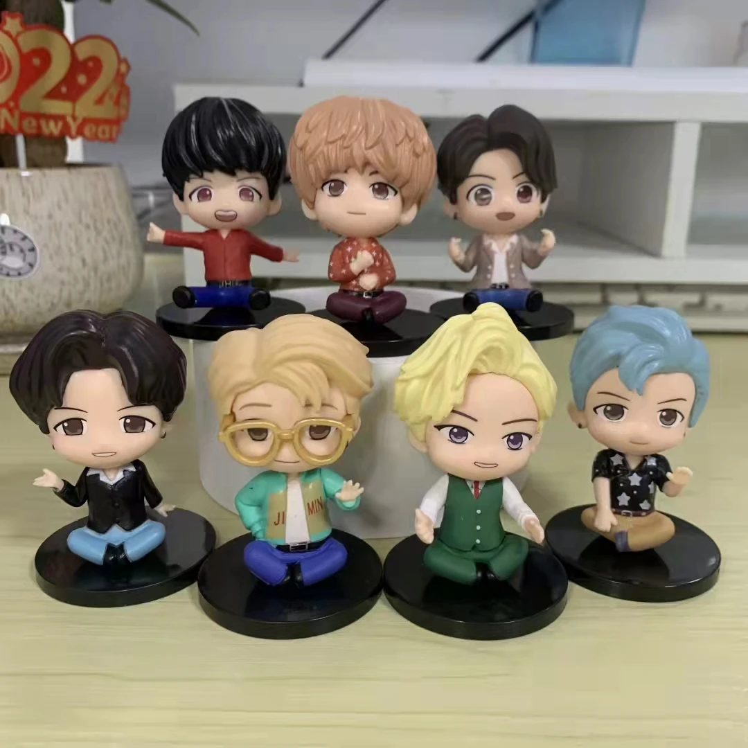 

7Pcs/set Kpop Bangtan Boys Figure RM / Jin / SUGA / J-Hope / Jimin / V / Jung Kook PVC Model Action Figure Toys Fan Gift