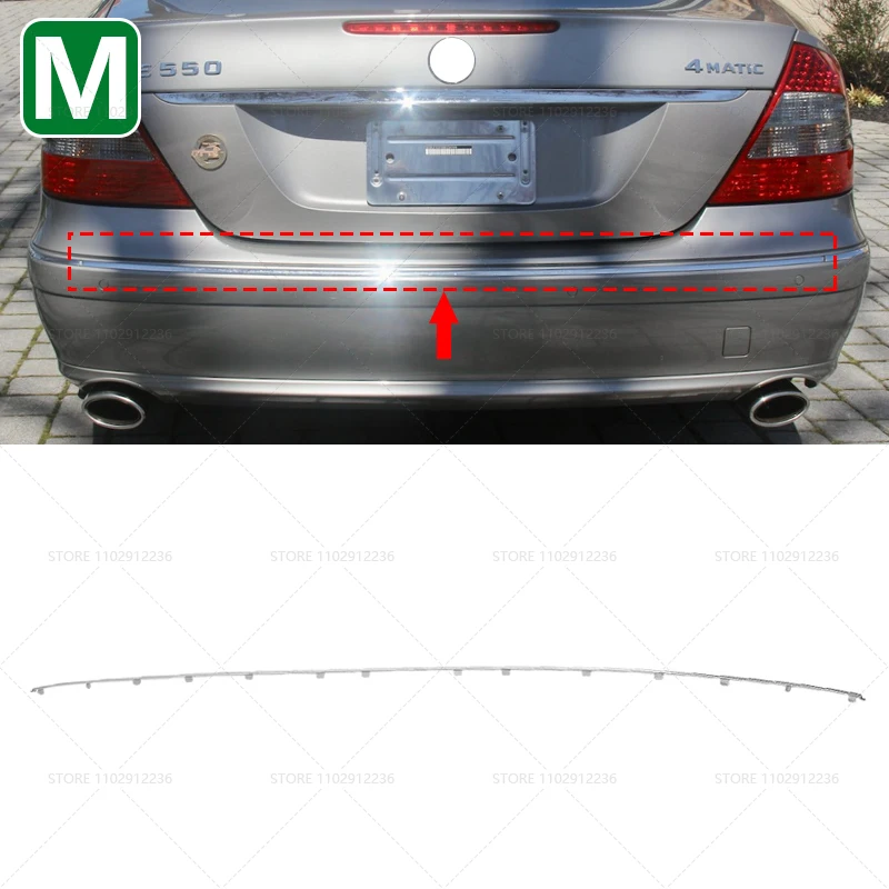 

Для 2007-2009 W211 Mercedes Benz E320 E350 E550 E63 AMG хромированная полоса заднего бампера 2118852721 2118852821 2118850221