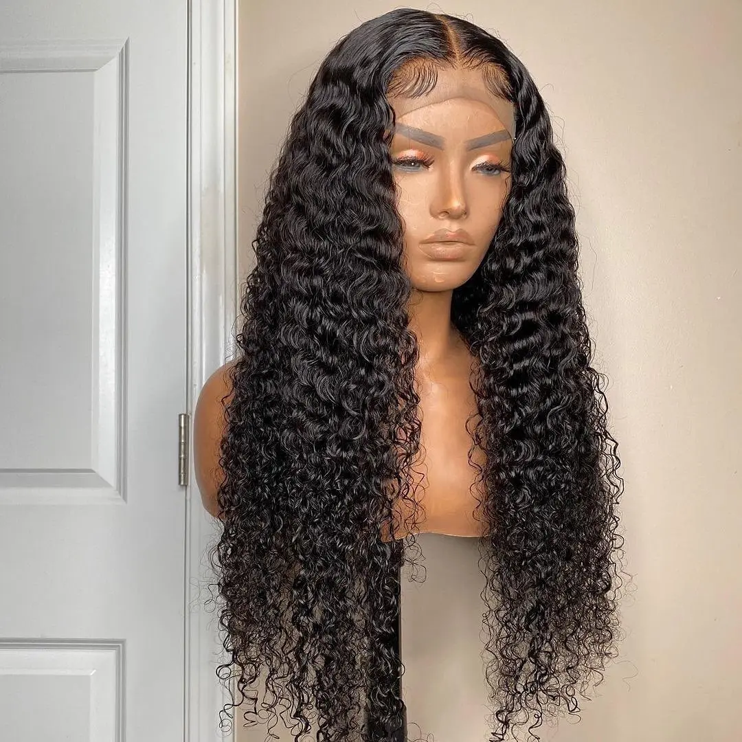 

Мягкий длинный кудрявый бесклеевой натуральный черный парик плотностью 26 дюймов 180 для африканских женщин BabyHair термостойкий ежедневный