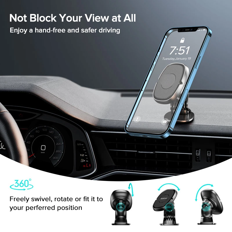

Car Phone Holder Stand 360 Degree Mobile Cell Air Vent Magnet Mount GPS Support For iPhone