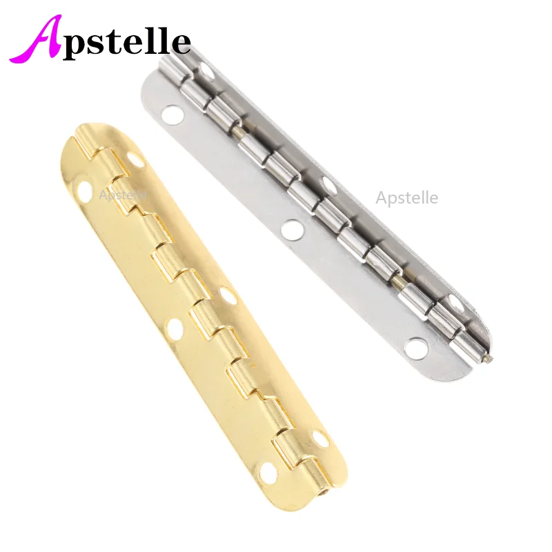 

4pcs/Lot Box Hinge Support For Jewelry Chest Gift Wine Case Cabinet Door Furniture Connectors Gold Long 65/100/150mm With Screws