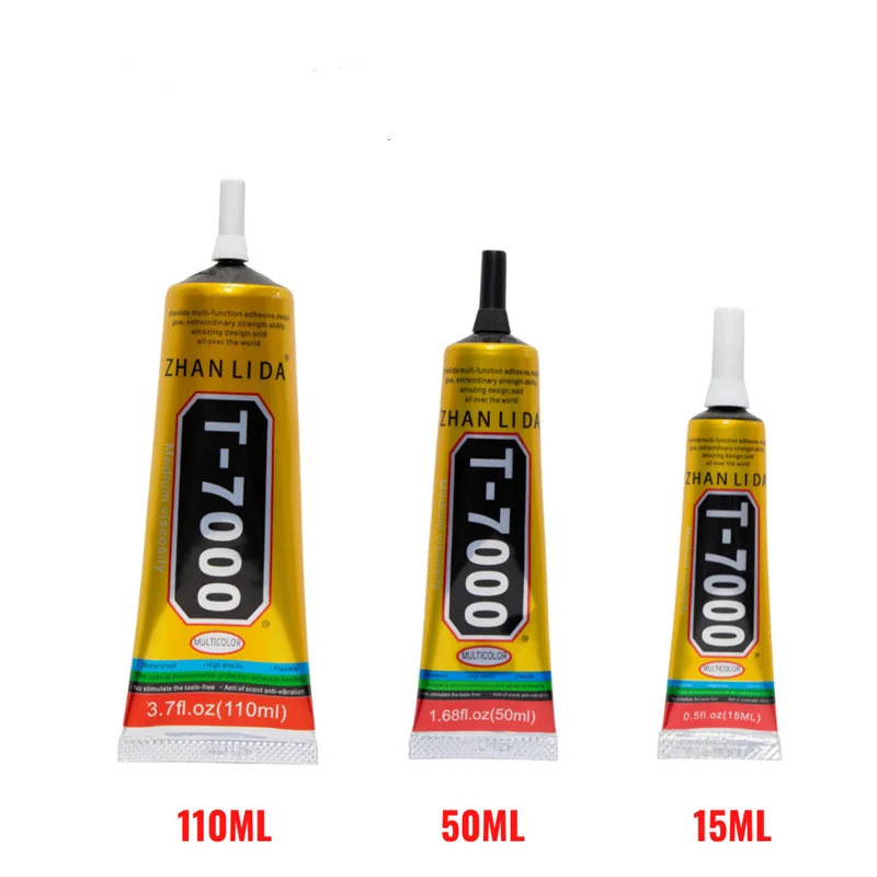 

1PC 15/50/110ML T7000 Black Contact Cellphone Tablet Repair Adhesive T-7000 Electronic Components Glue With Applicator Tip