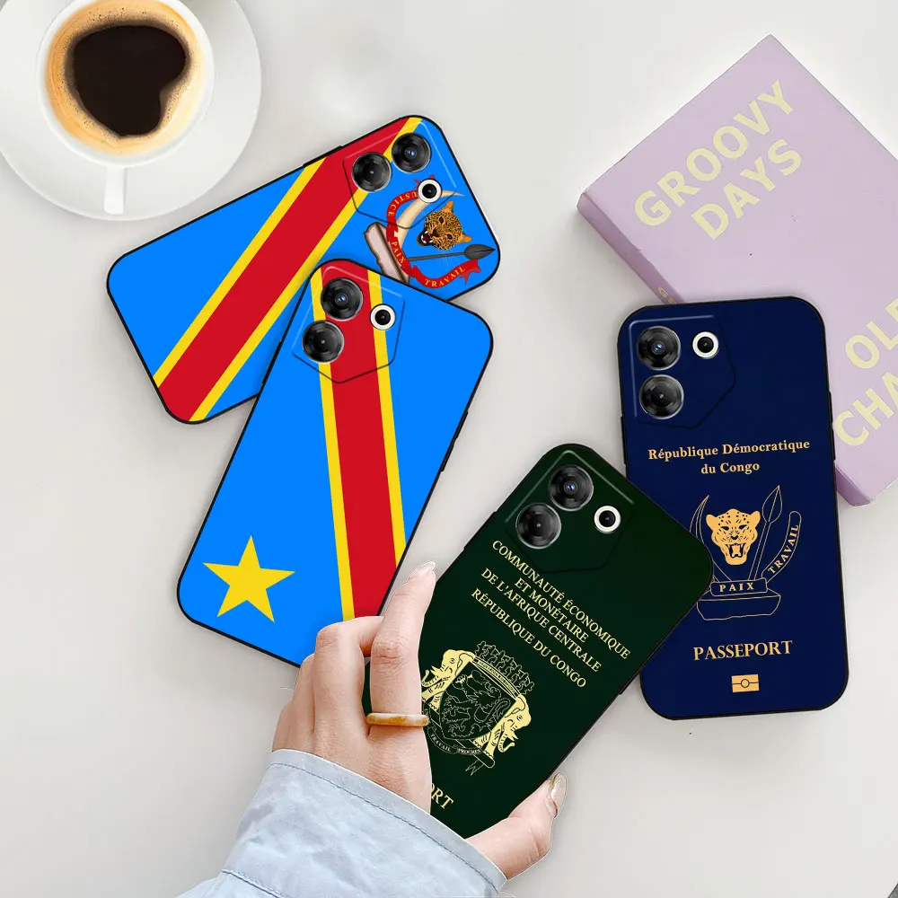 Флаг Демократической Республики Конго оболочка для паспорта Infinix TECNO POP SPARK SMART 5 6 7