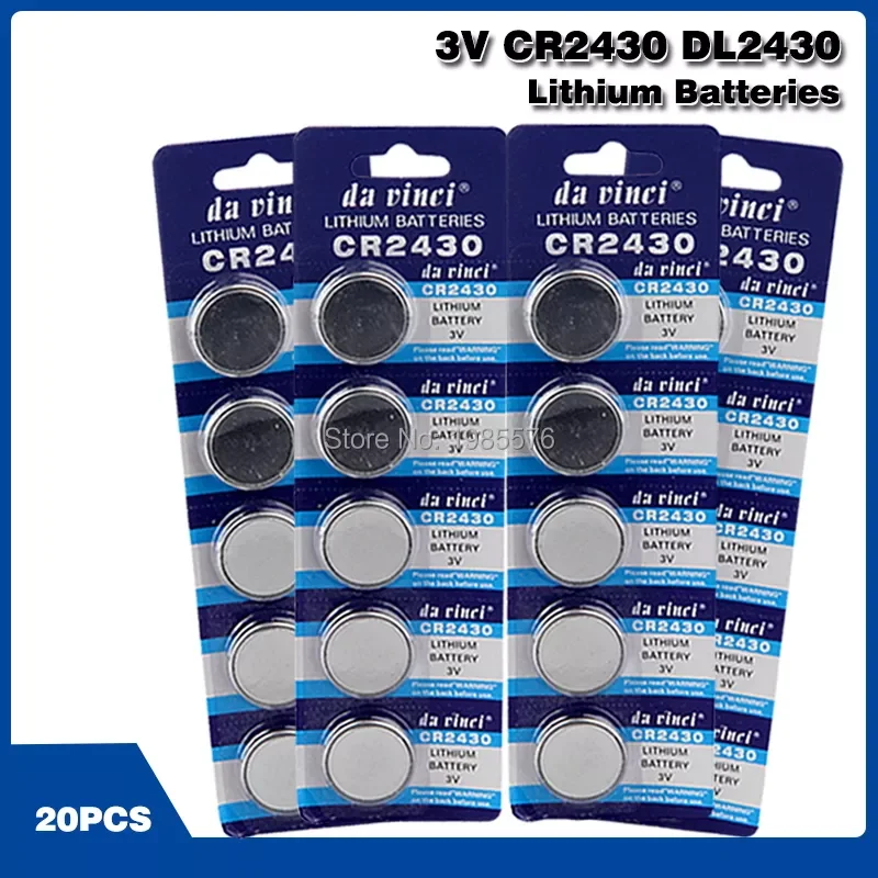

NEW 20pcs 3v CR2430 CR 2430 Button Pilas Lithium Coins Cells Battery Watch Clock Batteries For Calculator Computer Remote Contro