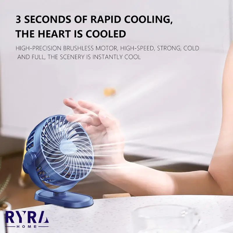 

Мини-вентилятор заряжаемый с зажимом, вращение на 360 °, USB-вентилятор, настольный вентилятор, бесшумный кондиционер для спальни, офиса, мини-в...