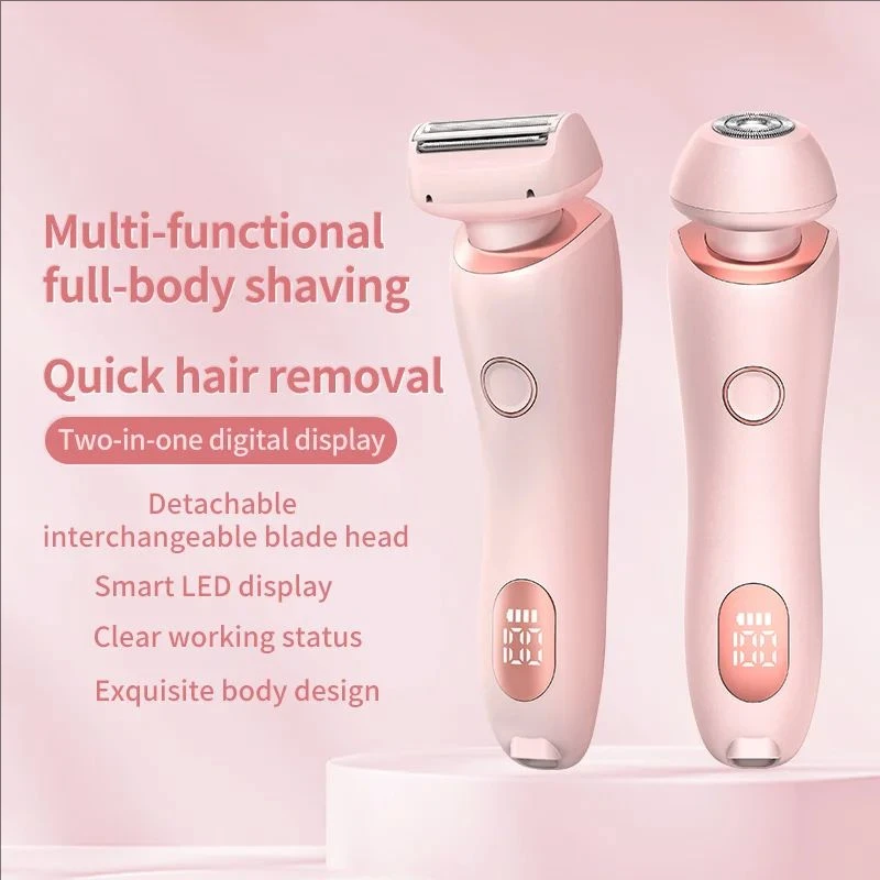 2-in-1 painless home hair removal device for women trimming and shaving electric depilator pubic armpit