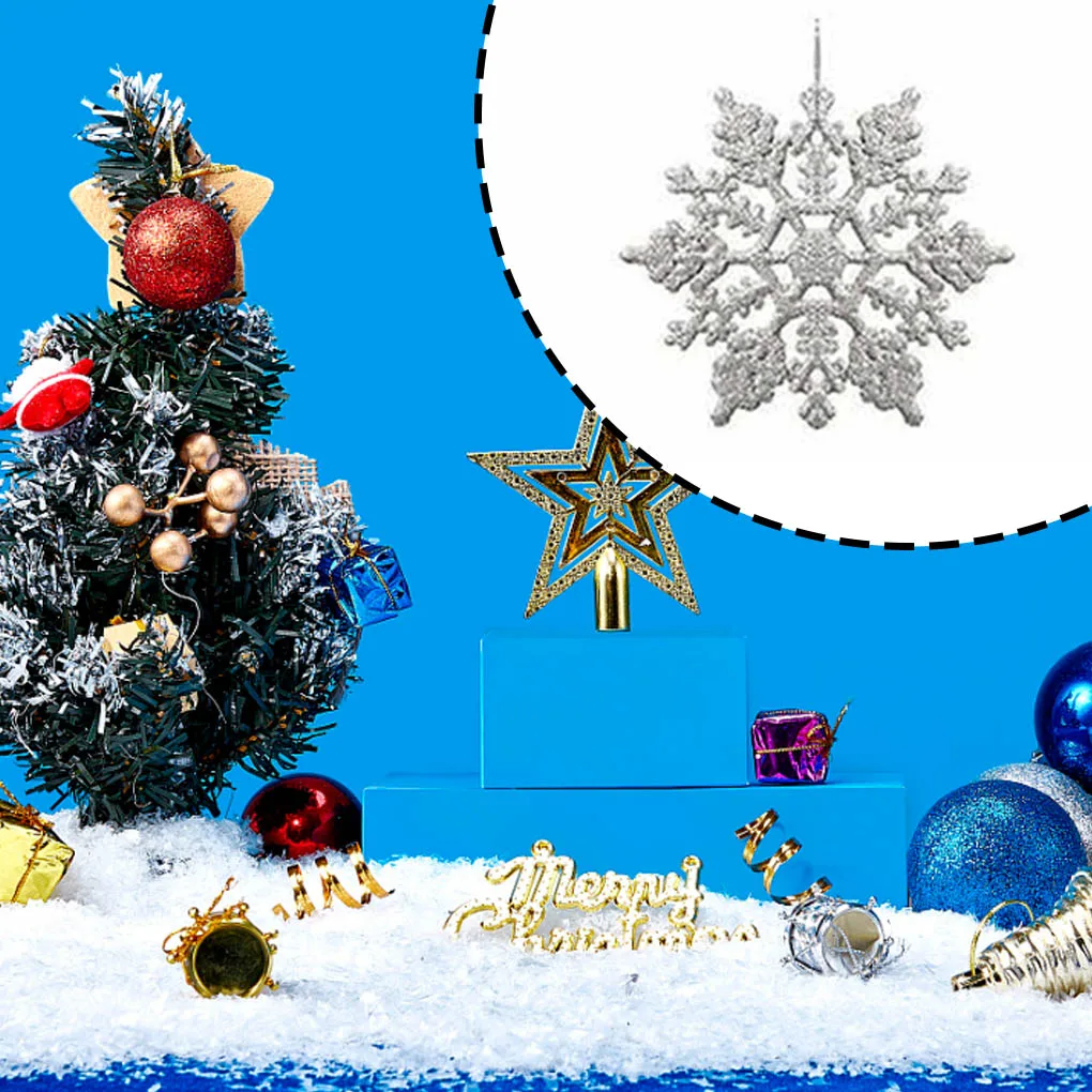 

12 Pieces Christmas Snowflake Decoration Hotel Indoor Outdoor Portable Xmas Bedroom Decor Holiday Party Ornament