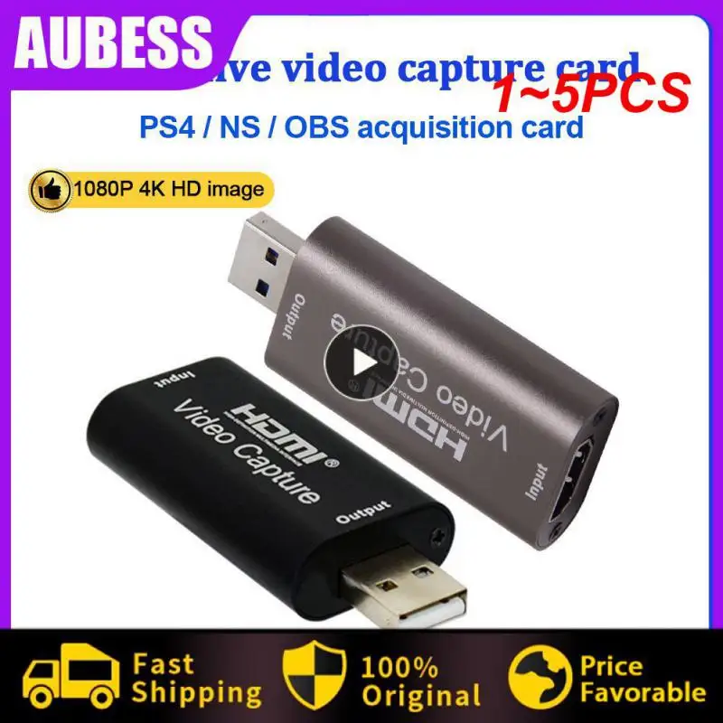 

1~5PCS Audio Video Capture Card 4K 1080P HDMI-compatible USB 3.0 Record to DSLR Camcorder Action Cam for Gaming Streaming