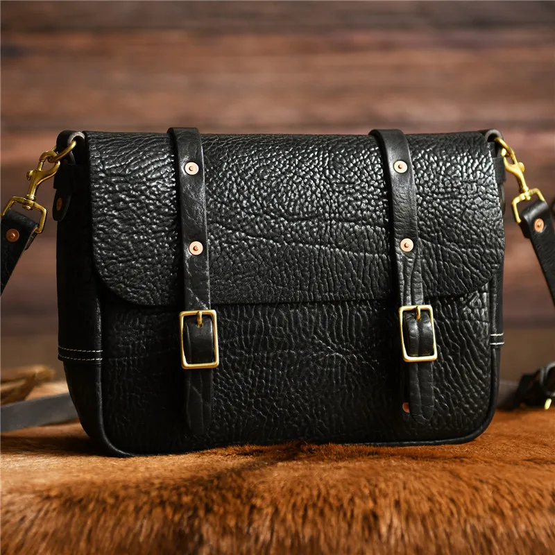 High quality genuine leather men black messenger bag casual designer organizer outdoor real cowhide shoulder bag travel satchel